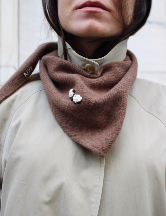 BROWN WOOL SCARF